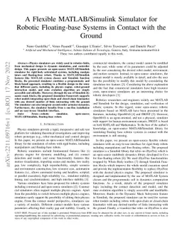 A Flexible MATLAB/Simulink Simulator for Robotic Floating-base Systems
  in Contact with the Ground
