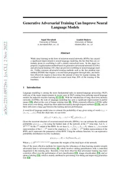 Generative Adversarial Training Can Improve Neural Language Models
