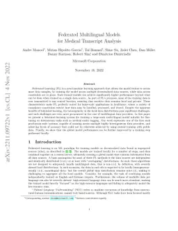 Federated Multilingual Models for Medical Transcript Analysis