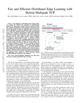 Fair and Efficient Distributed Edge Learning with Hybrid Multipath TCP