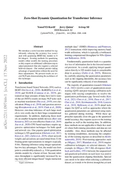 Zero-Shot Dynamic Quantization for Transformer Inference