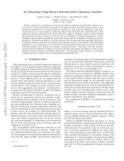 An Advantage Using Feature Selection with a Quantum Annealer