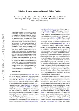 Efficient Transformers with Dynamic Token Pooling