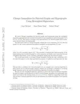 Cheeger Inequalities for Directed Graphs and Hypergraphs Using
  Reweighted Eigenvalues