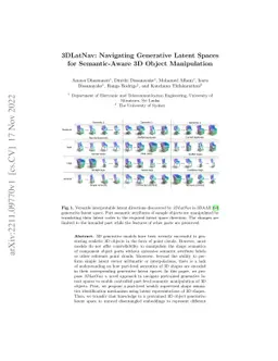 3DLatNav: Navigating Generative Latent Spaces for Semantic-Aware 3D
  Object Manipulation