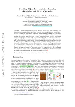 Boosting Object Representation Learning via Motion and Object Continuity