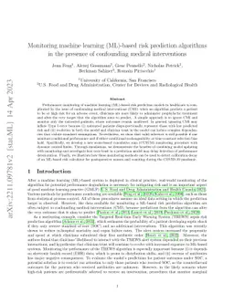 Monitoring machine learning (ML)-based risk prediction algorithms in the
  presence of confounding medical interventions