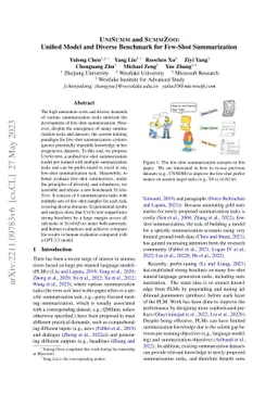 UniSumm and SummZoo: Unified Model and Diverse Benchmark for Few-Shot
  Summarization