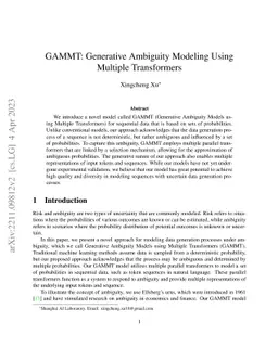 GAMMT: Generative Ambiguity Modeling Using Multiple Transformers