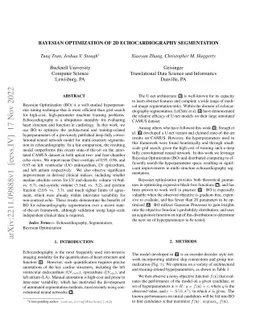 Bayesian Optimization of 2D Echocardiography Segmentation