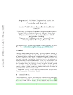 Supervised Feature Compression based on Counterfactual Analysis