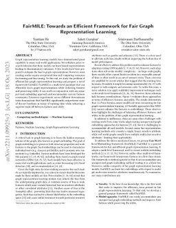 FairMILE: Towards an Efficient Framework for Fair Graph Representation
  Learning