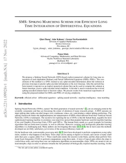 SMS: Spiking Marching Scheme for Efficient Long Time Integration of
  Differential Equations