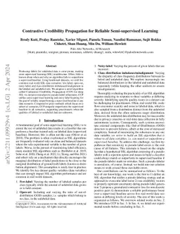 Contrastive Credibility Propagation for Reliable Semi-Supervised
  Learning