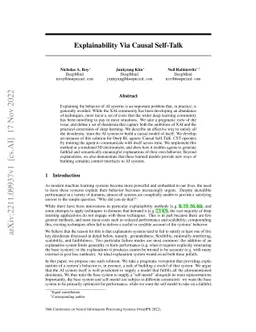 Explainability Via Causal Self-Talk