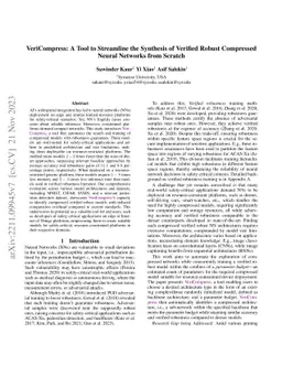 VeriCompress: A Tool to Streamline the Synthesis of Verified Robust
  Compressed Neural Networks from Scratch