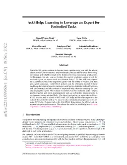 Ask4Help: Learning to Leverage an Expert for Embodied Tasks