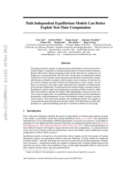 Path Independent Equilibrium Models Can Better Exploit Test-Time
  Computation