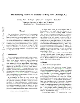 The Runner-up Solution for YouTube-VIS Long Video Challenge 2022