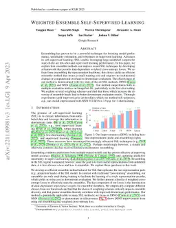 Weighted Ensemble Self-Supervised Learning