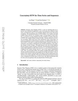 Uncertainty-DTW for Time Series and Sequences