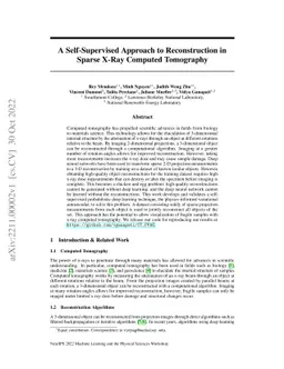 A Self-Supervised Approach to Reconstruction in Sparse X-Ray Computed
  Tomography