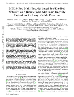 MEDS-Net: Self-Distilled Multi-Encoders Network with Bi-Direction
  Maximum Intensity projections for Lung Nodule Detection