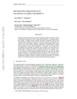 Generating Sequences by Learning to Self-Correct