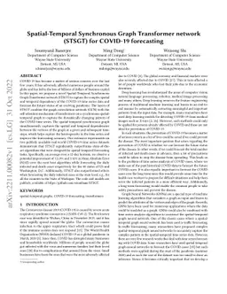 Spatial-Temporal Synchronous Graph Transformer network (STSGT) for
  COVID-19 forecasting