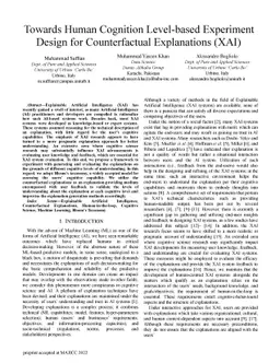 Towards Human Cognition Level-based Experiment Design for Counterfactual
  Explanations (XAI)