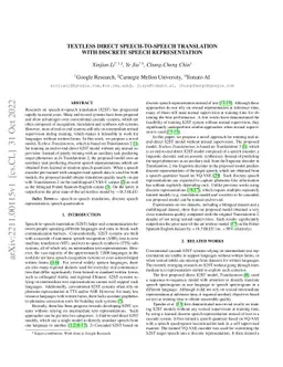 Textless Direct Speech-to-Speech Translation with Discrete Speech
  Representation