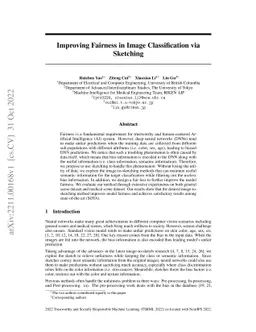 Improving Fairness in Image Classification via Sketching