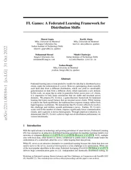 FL Games: A Federated Learning Framework for Distribution Shifts
