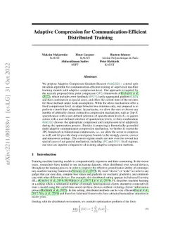 Adaptive Compression for Communication-Efficient Distributed Training