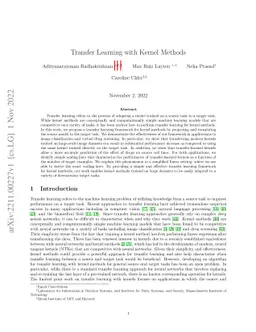 Transfer Learning with Kernel Methods
