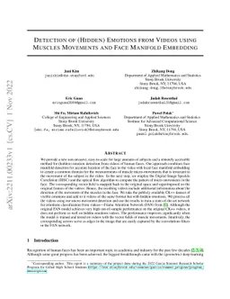 Detection of (Hidden) Emotions from Videos using Muscles Movements and
  Face Manifold Embedding