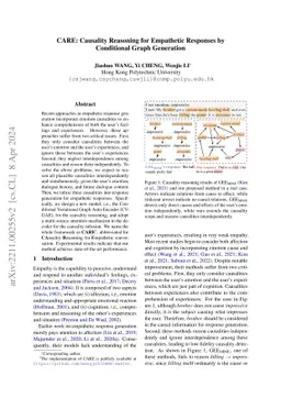 CARE: Causality Reasoning for Empathetic Responses by Conditional Graph
  Generation