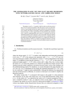 The Generalized Elastic Net for least squares regression with
  network-aligned signal and correlated design