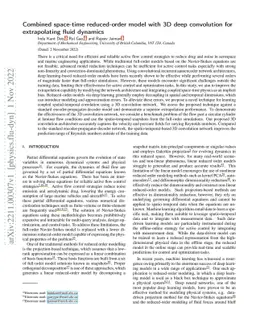 Combined space-time reduced-order model with 3D deep convolution for
  extrapolating fluid dynamics