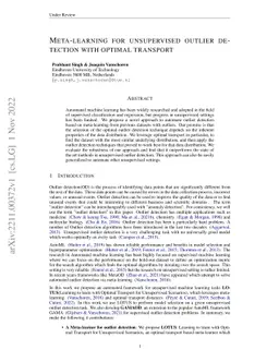 Meta-Learning for Unsupervised Outlier Detection with Optimal Transport
