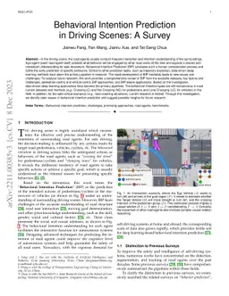 Behavioral Intention Prediction in Driving Scenes: A Survey