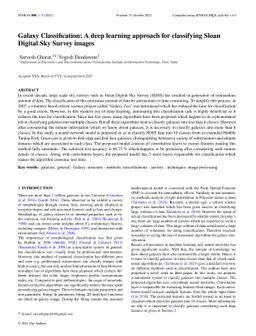 Galaxy classification: a deep learning approach for classifying Sloan
  Digital Sky Survey images