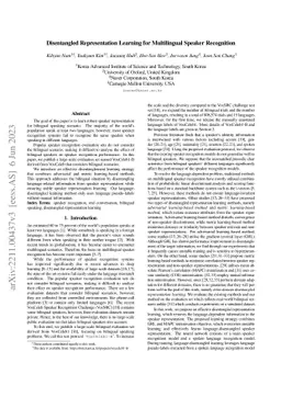 Disentangled representation learning for multilingual speaker
  recognition