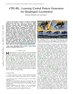 CPG-RL: Learning Central Pattern Generators for Quadruped Locomotion