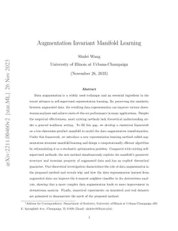 Augmentation Invariant Manifold Learning