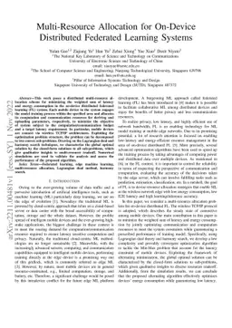 Multi-Resource Allocation for On-Device Distributed Federated Learning
  Systems