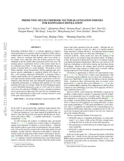 Predicting Multi-Codebook Vector Quantization Indexes for Knowledge
  Distillation