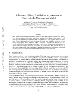 Robustness of Deep Equilibrium Architectures to Changes in the
  Measurement Model