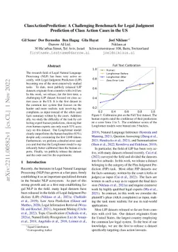 ClassActionPrediction: A Challenging Benchmark for Legal Judgment
  Prediction of Class Action Cases in the US