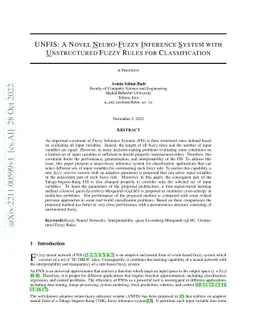 UNFIS: A Novel Neuro-Fuzzy Inference System with Unstructured Fuzzy
  Rules for Classification